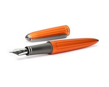 DIPLOMAT Füllhalter Aero orange mit Lederetui und Schreibtinte, (Komplett-Set mit Tintenkonverter, Schreibtinte Königsblau von Octopus Fluids und Lederetui), MADE IN GERMANY
