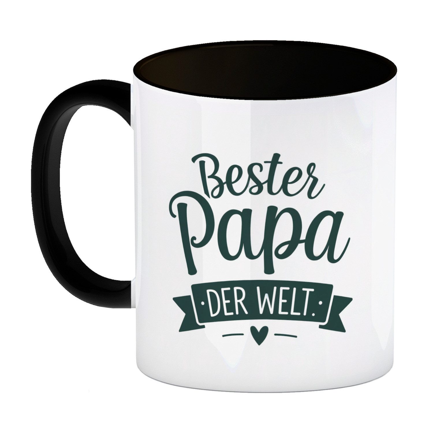 speecheese Tasse Bester Papa der Welt Kaffeebecher in schwarz – Bild 2 von 2