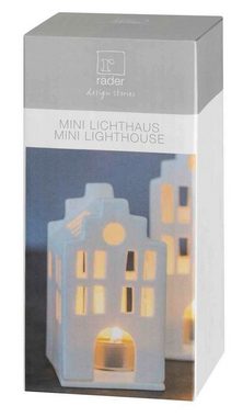 Räder Design Teelichthalter Mini Lichthaus Stadthaus Porzellan weiß H10,5cm