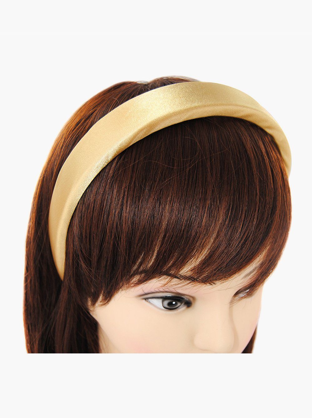Bezogen Colours, Damen Haarreif gepolstertes Stoff mit Haareifen Haarband axy Vintage Satin Gold Candy Haarreif
