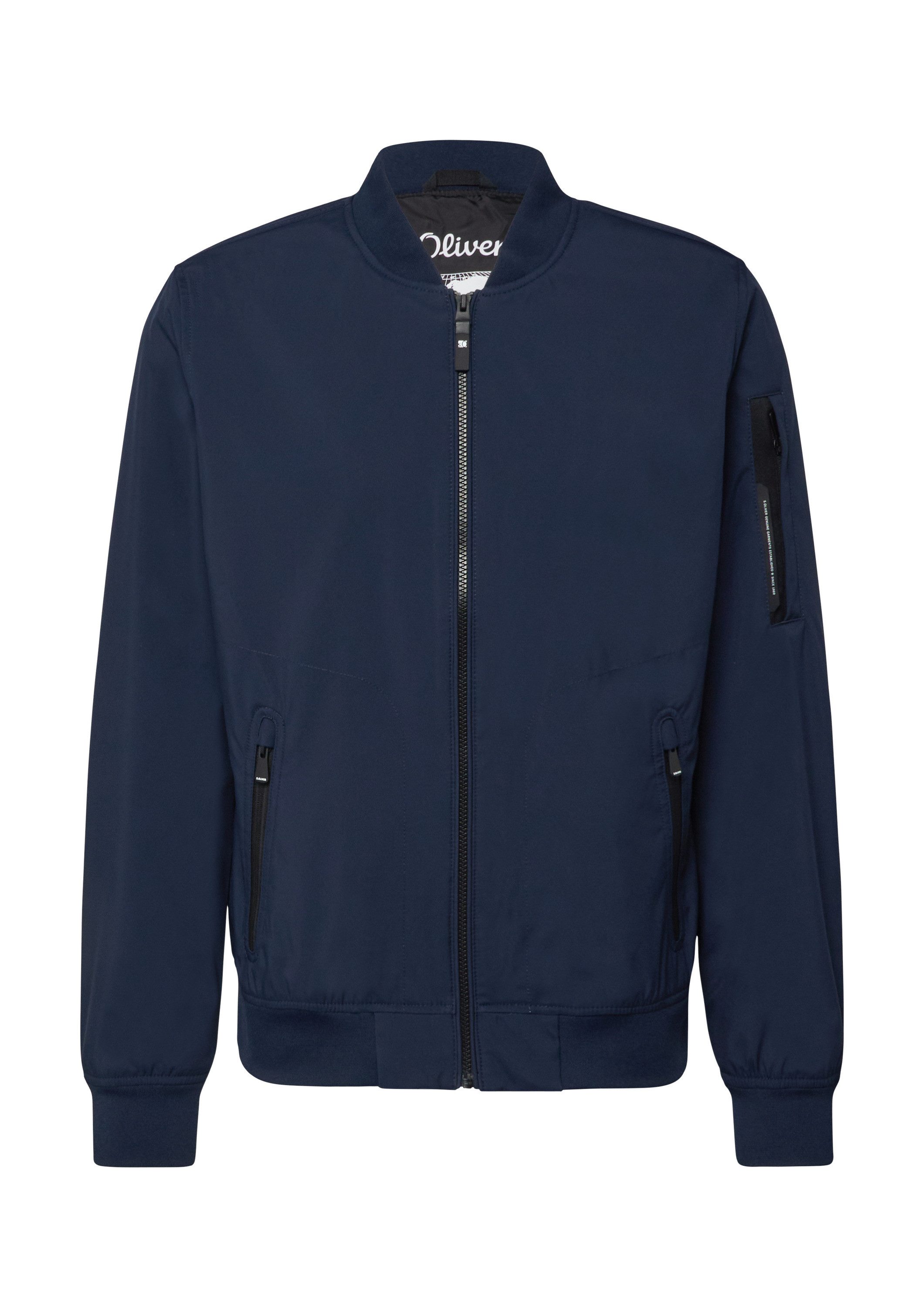 s.Oliver Funktionsjacke Outdoor-Jacke Sportive Softshelljacke mit Bomberkragen