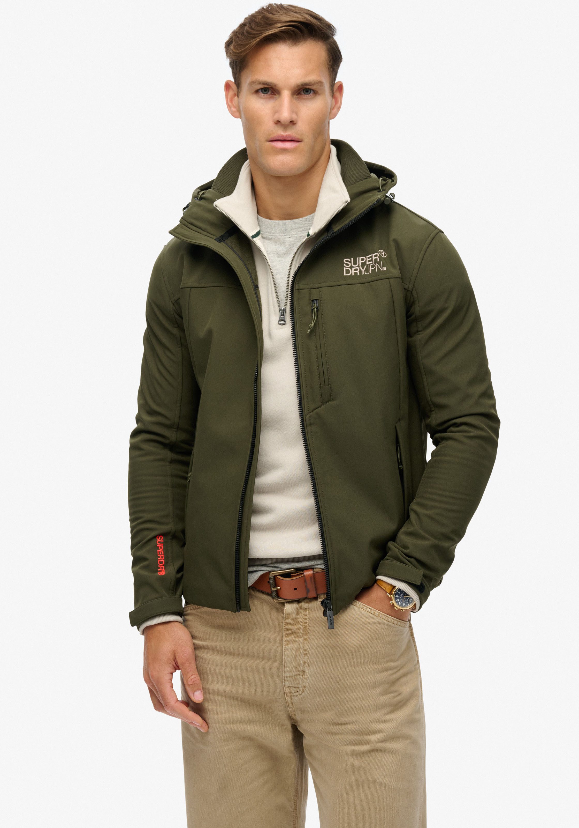 Outdoorjacke HOODED SOFT SHELL TREKKER JKT