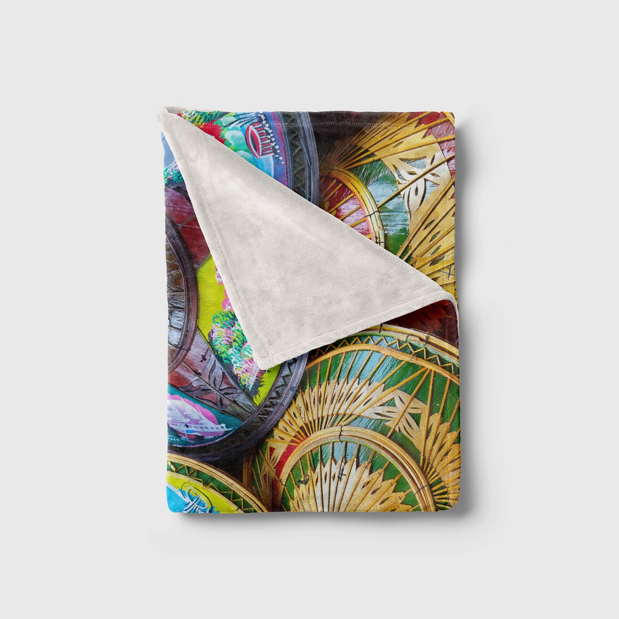 Sinus Art Handtücher Handtuch Strandhandtuch Baumwolle-Polyester-Mix Papierschirm, mit Fotomotiv Bunte (1-St), Handtuch Kuscheldecke Saunatuch