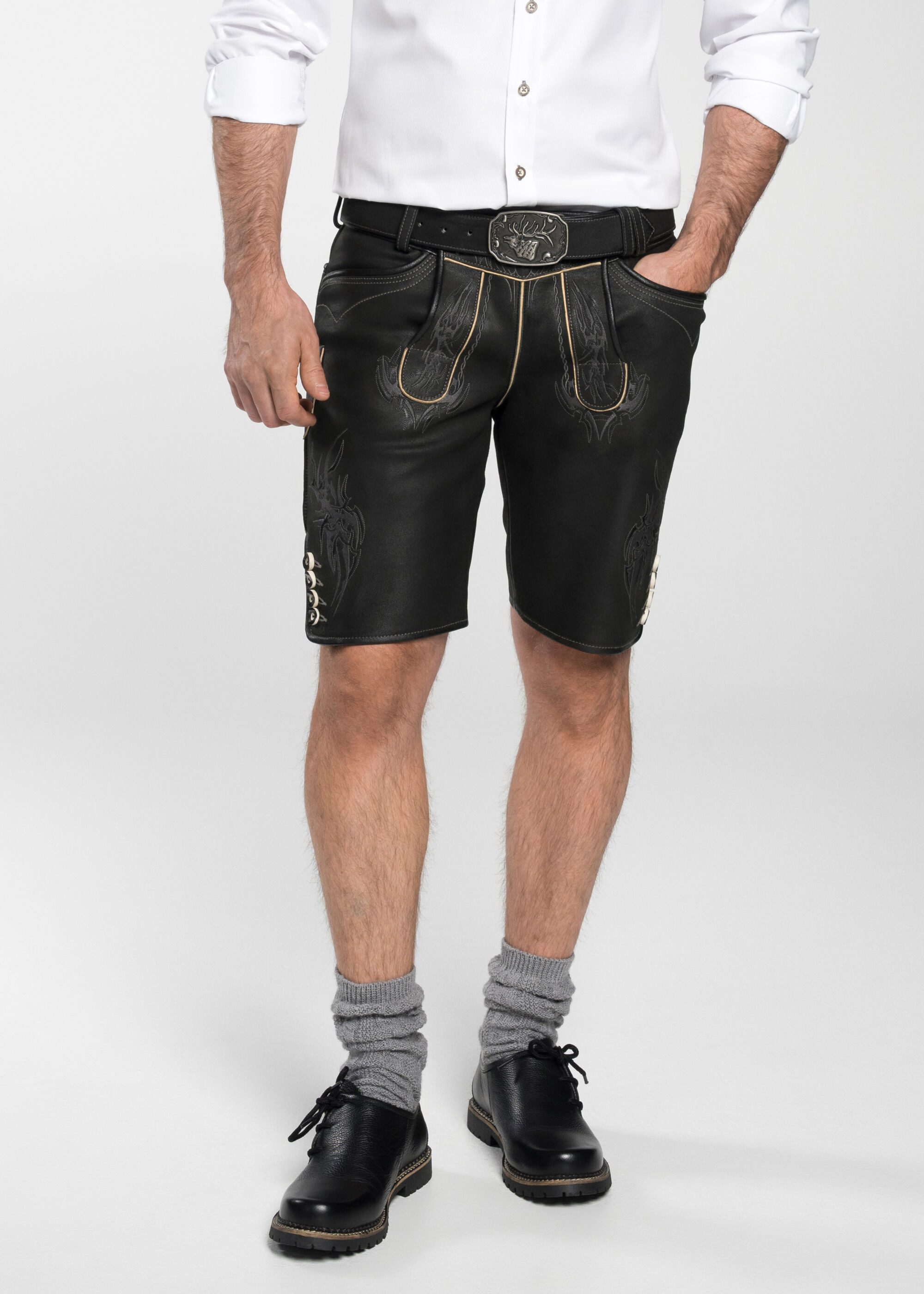Spieth & Wensky Shorts Fulvier mit Knöpfen am Beinabschluss – Bild 4 von 5