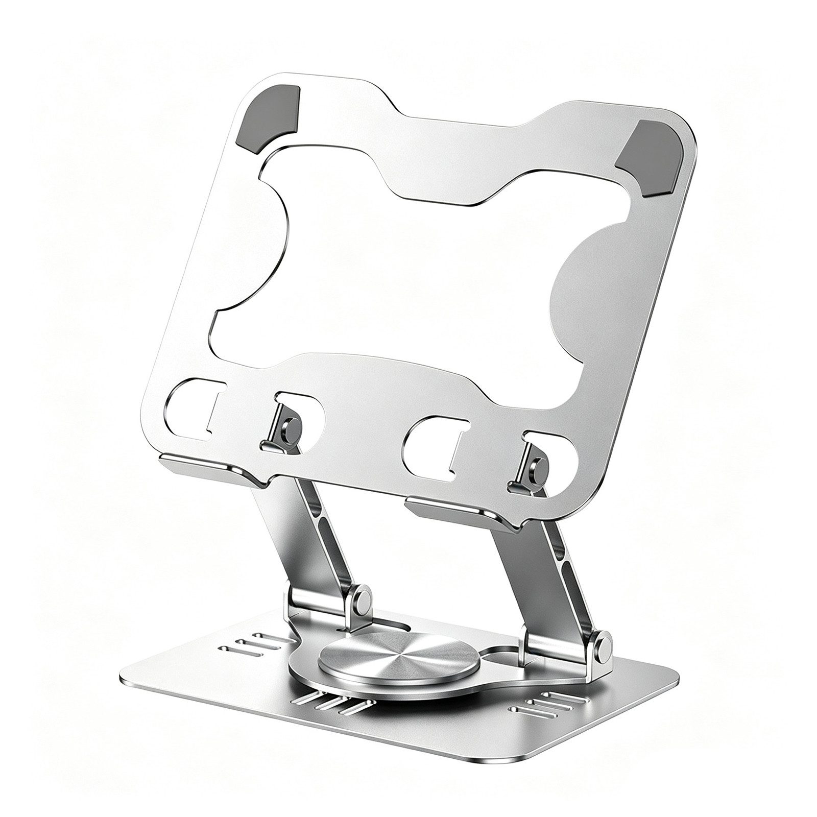 BOOD Tablet-Halterung Aluminium iPad Halterung Tablet Ständer Verstellbar mit 360° Drehbar, (bis 12 Zoll, Packung, 1-tlg., Keine Montage erforderlich, Es ist um 360° drehbar, zusammenklappbar und höhenverstellbar)