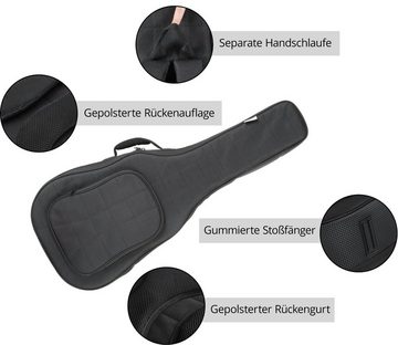 Shaman Gitarrentasche WGBT-4122BK für Westerngitarre, gepolsterte Westerngitarren-Tasche mit Rucksackgarnitur