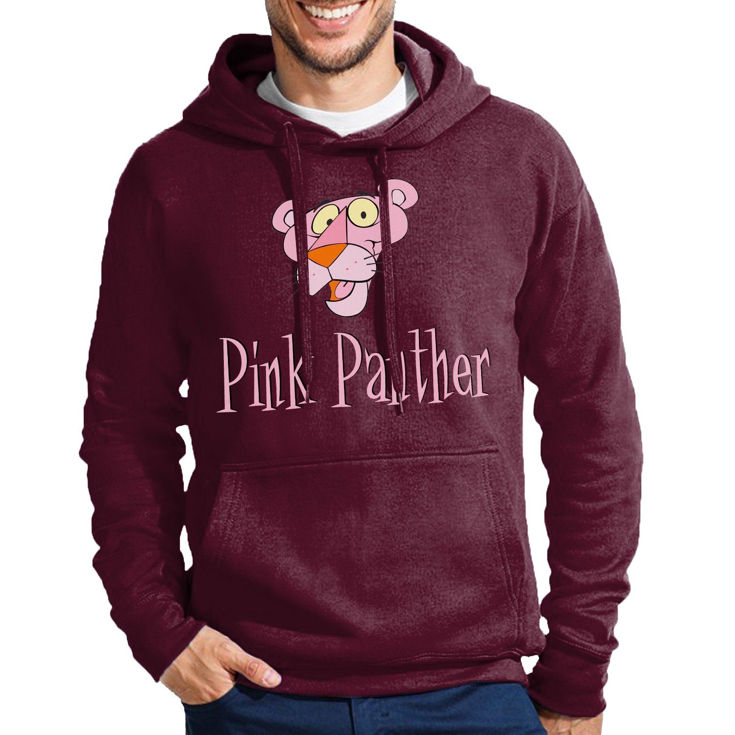 Blondie & Brownie Hoodie Herren Pink Panther Rosarote Inspector Comic Cartoon mit Kapuze Burgund | Sweatshirts