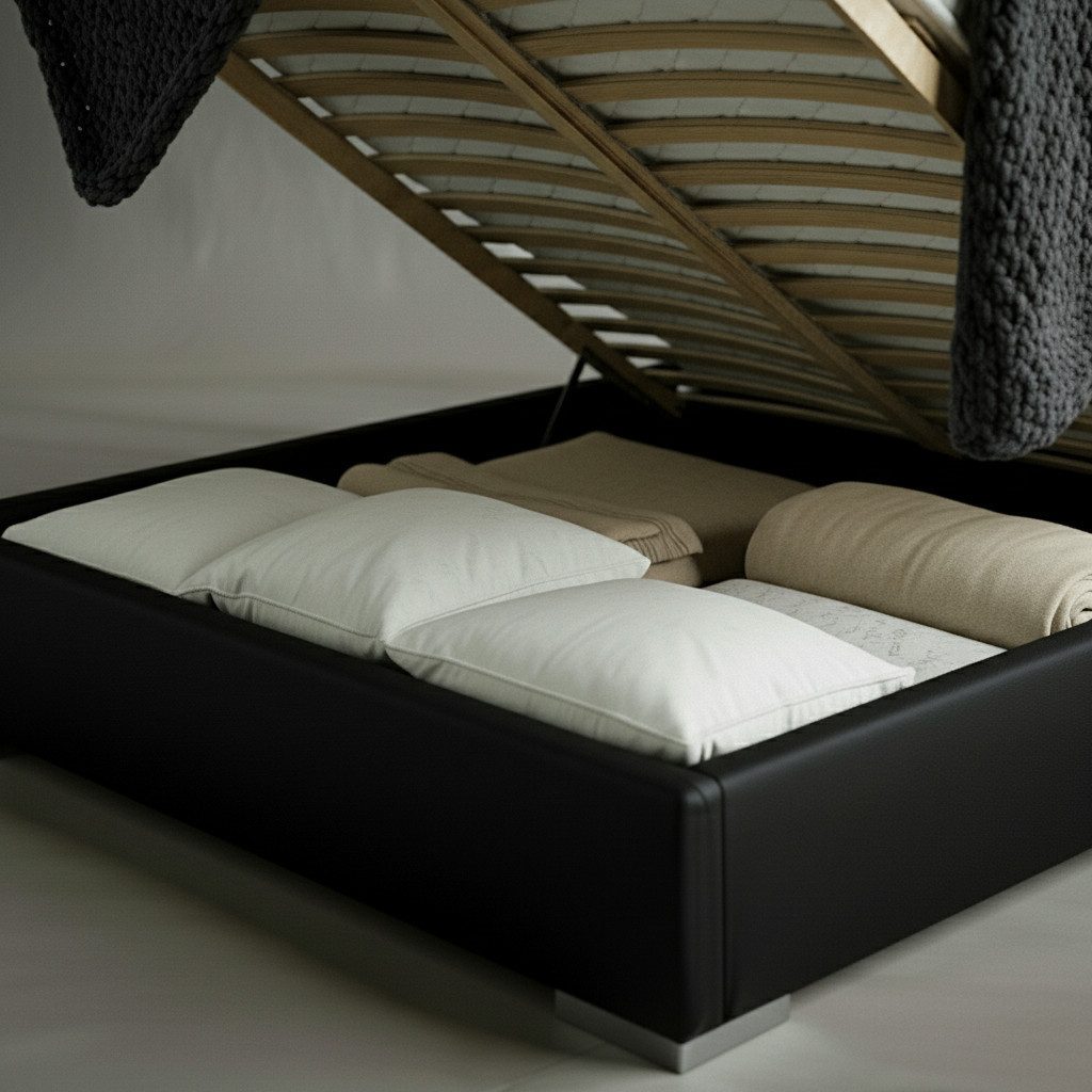 thematys Polsterbett mit Bettkasten, CLOUD 140x200 160x200 180x200 200x200cm (Kopfteil im Oversize-Look und Stauraum – weich, modern und pflegeleicht), hochwertiger Davis-Stoff in Grafit, Grau, Weiß, Beige und Kreme