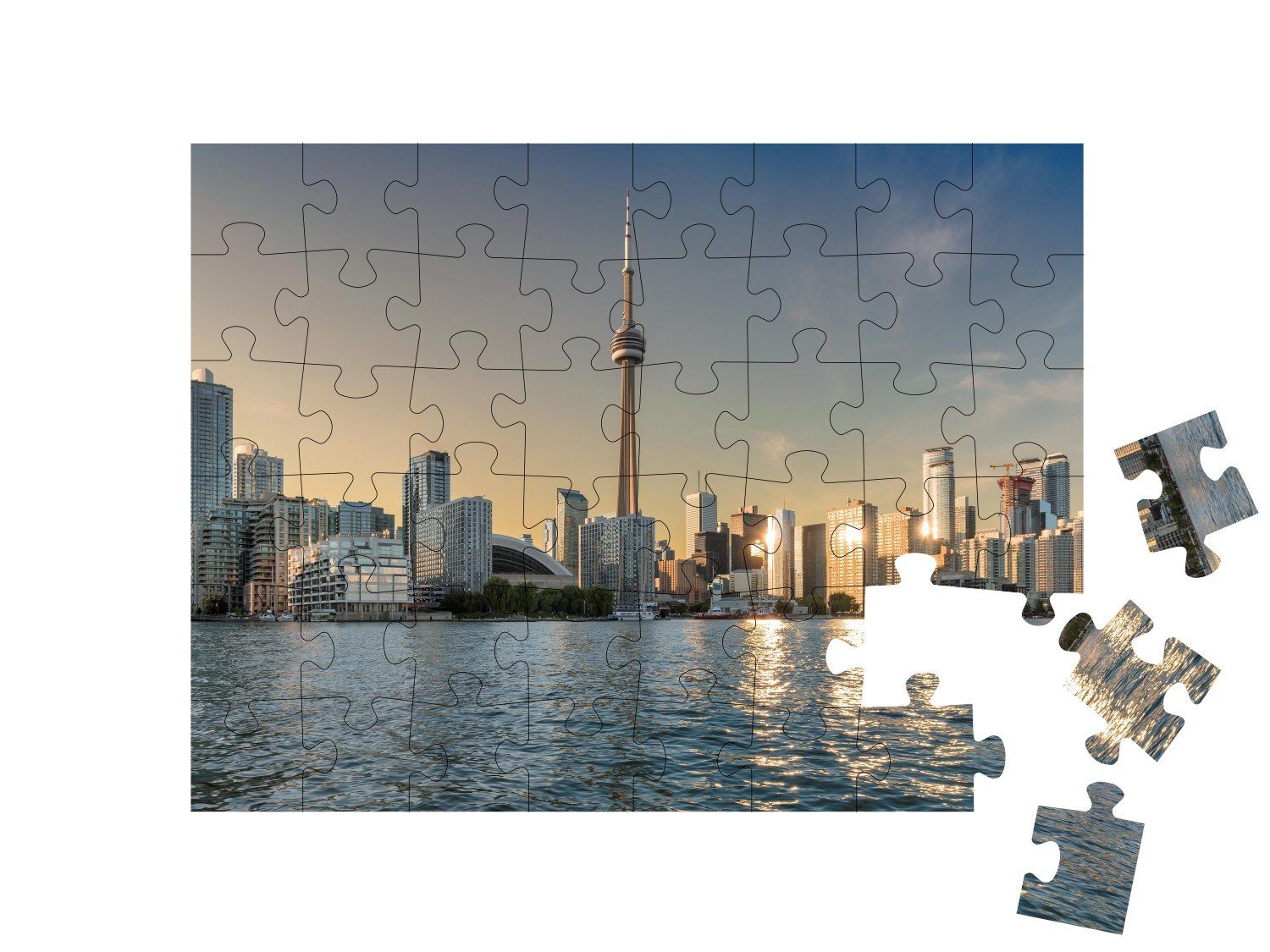 Puzzle von puzzleYOU-Kollektionen 48 Puzzleteile, bei puzzleYOU Sonnenuntergang, Toronto Toronto Skyline