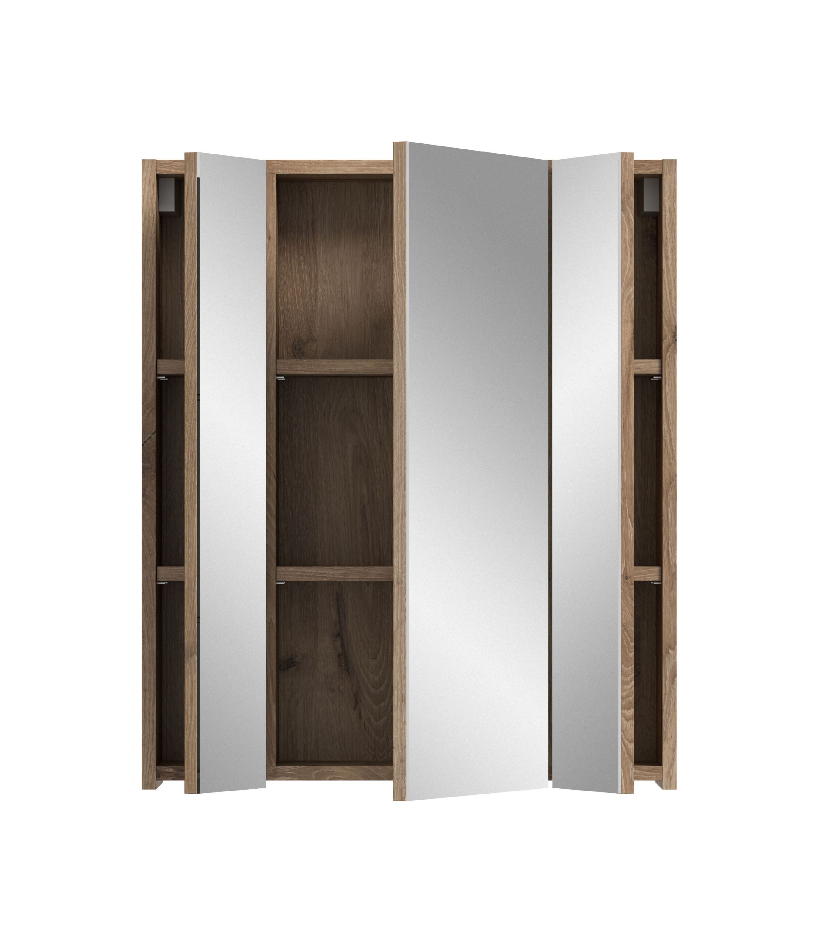xonox.home Badezimmerspiegelschrank Nox Oak Nachbildung Melamin beschichtet modern 60x70x18 cm