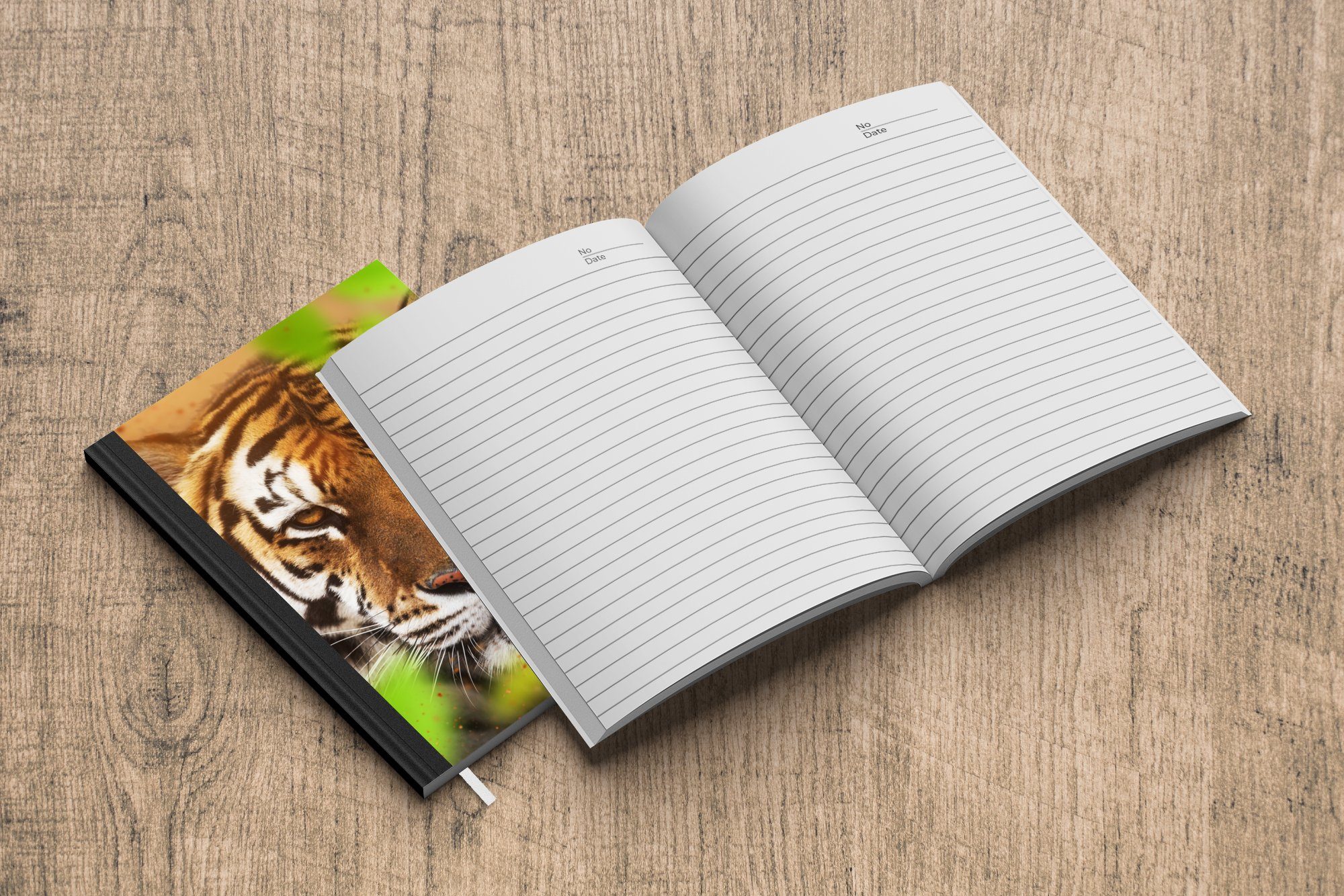 Tagebuch, - 98 Haushaltsbuch Journal, Tiere Seiten, - Notizheft, Raubtiere, MuchoWow Merkzettel, Notizbuch Tiger A5,