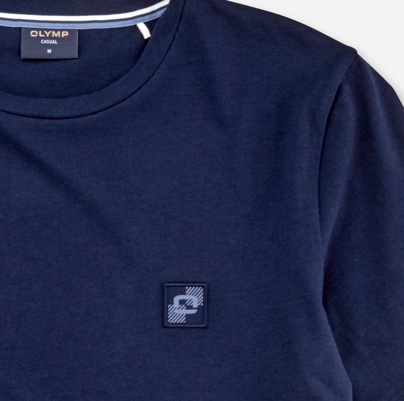 OLYMP T-Shirt OLYMP Wirk Casual mit Logo-Patch