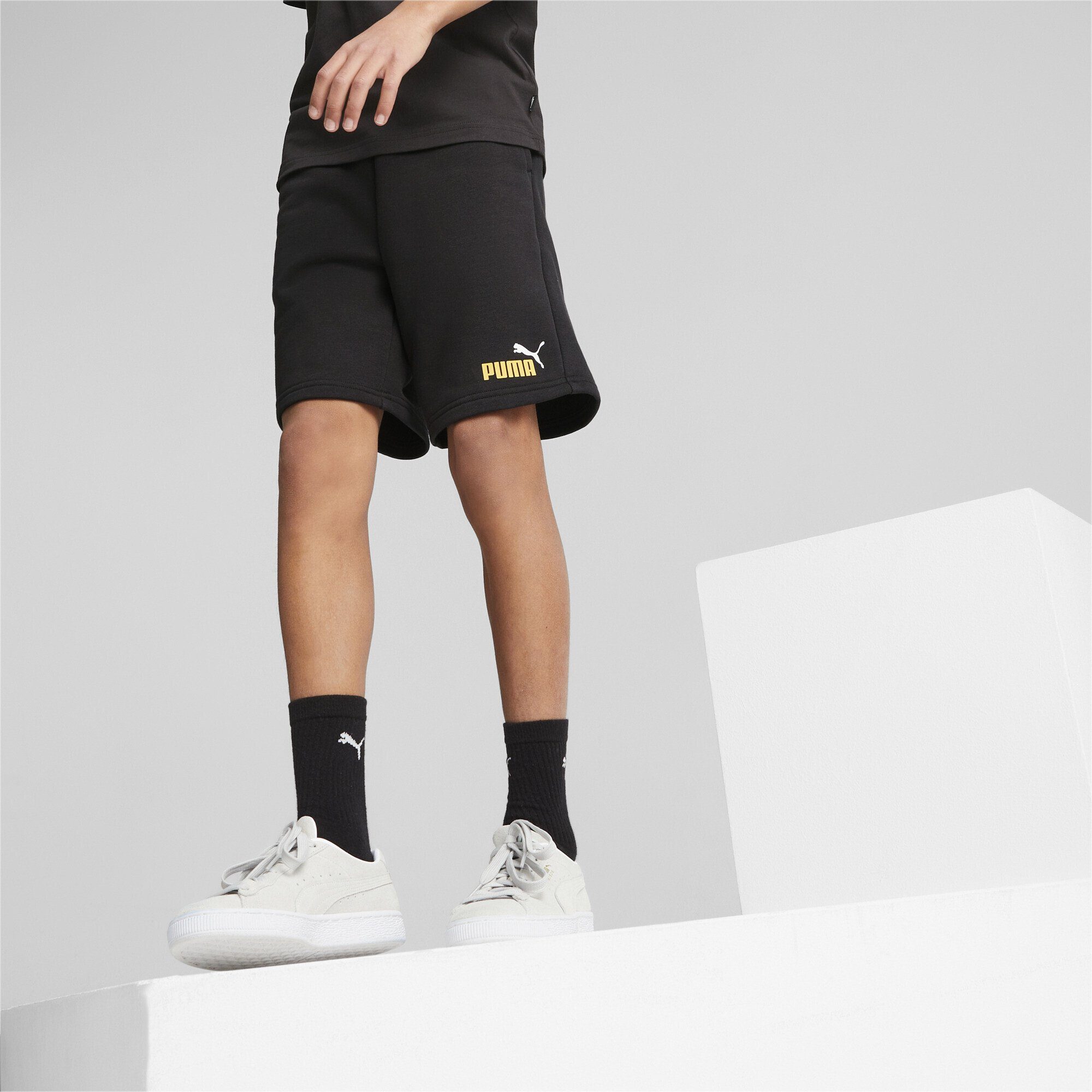 PUMA Sporthose Mustard Shorts Jungen Essentials+ Black Two-Tone Seed