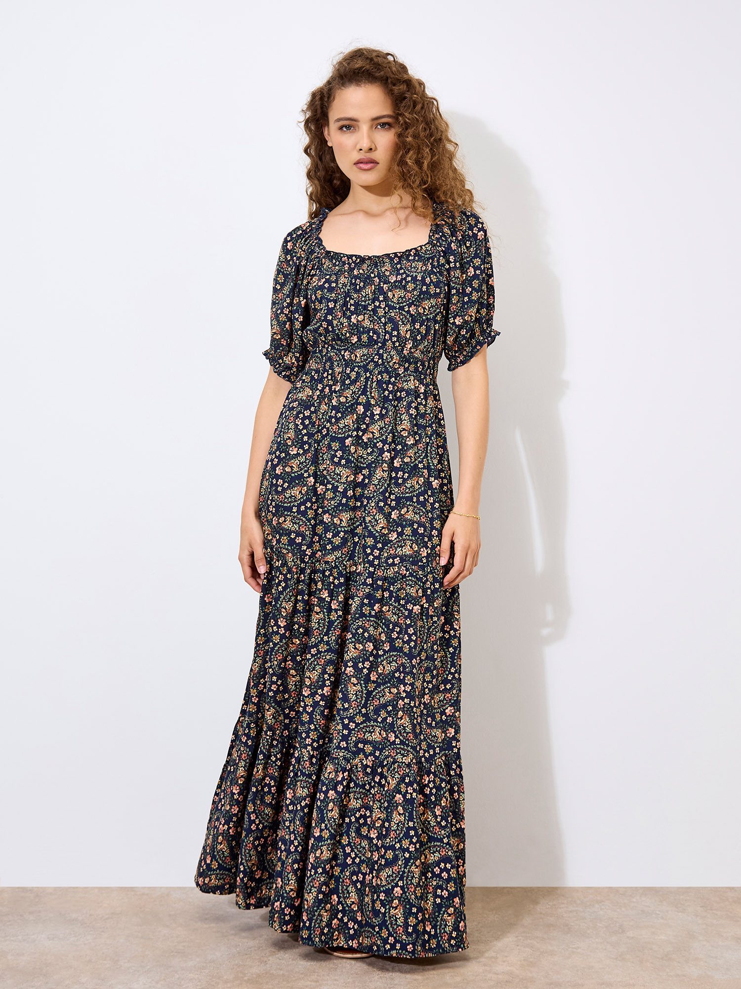 Maxikleid Geblümtes Paisley-Maxikleid