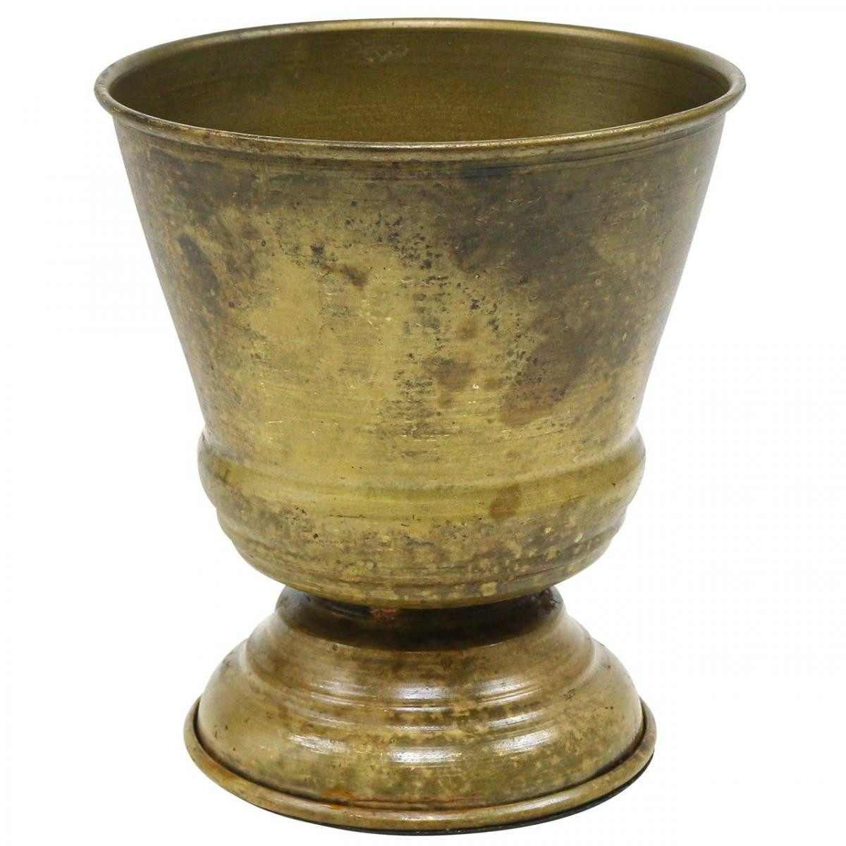 Florists Products Dekoschale Vintage Übertopf Metall Pokalvase Messing Antik Ø11,5cm