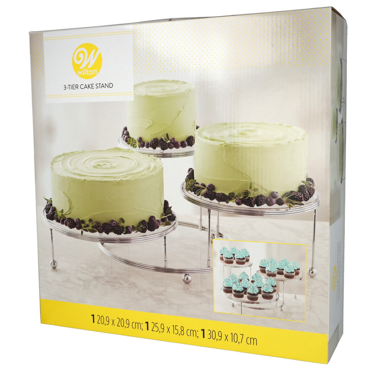 Wilton Tortenständer Wilton Tortenständer Cakes 'n More - 3 teilig, Metall, Kunststoff, (3-tlg)