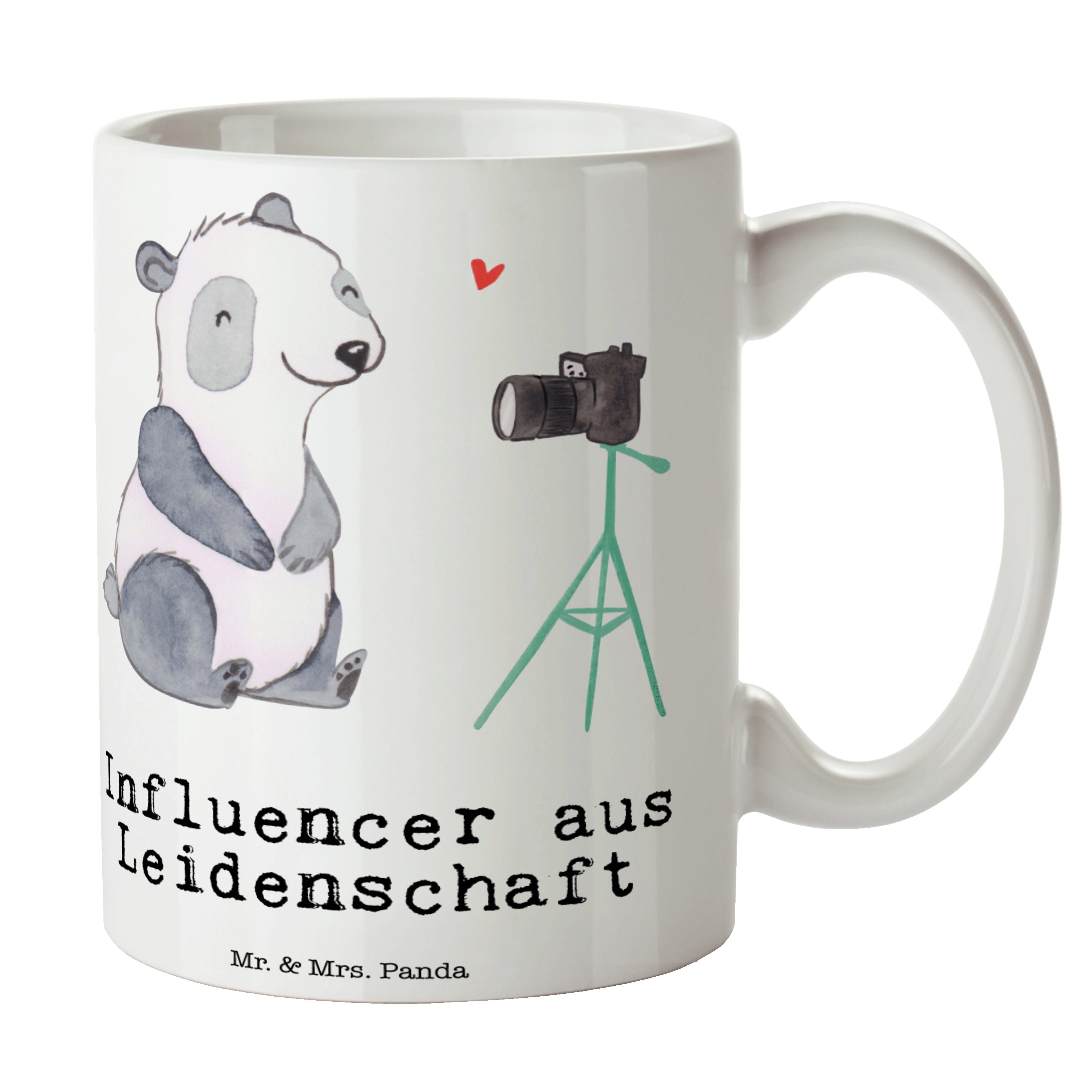 Mr. & Mrs. Panda Tasse Influencer aus Leidenschaft - Weiß - Geschenk, Teebecher, Keramiktass, Keramik