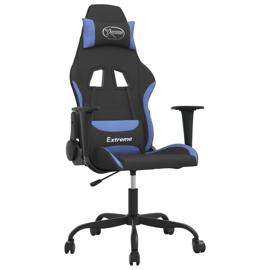 vidaXL Bürostuhl Gaming-Stuhl Schwarz und Blau Stoff Home Office Sessel Computer Büro S