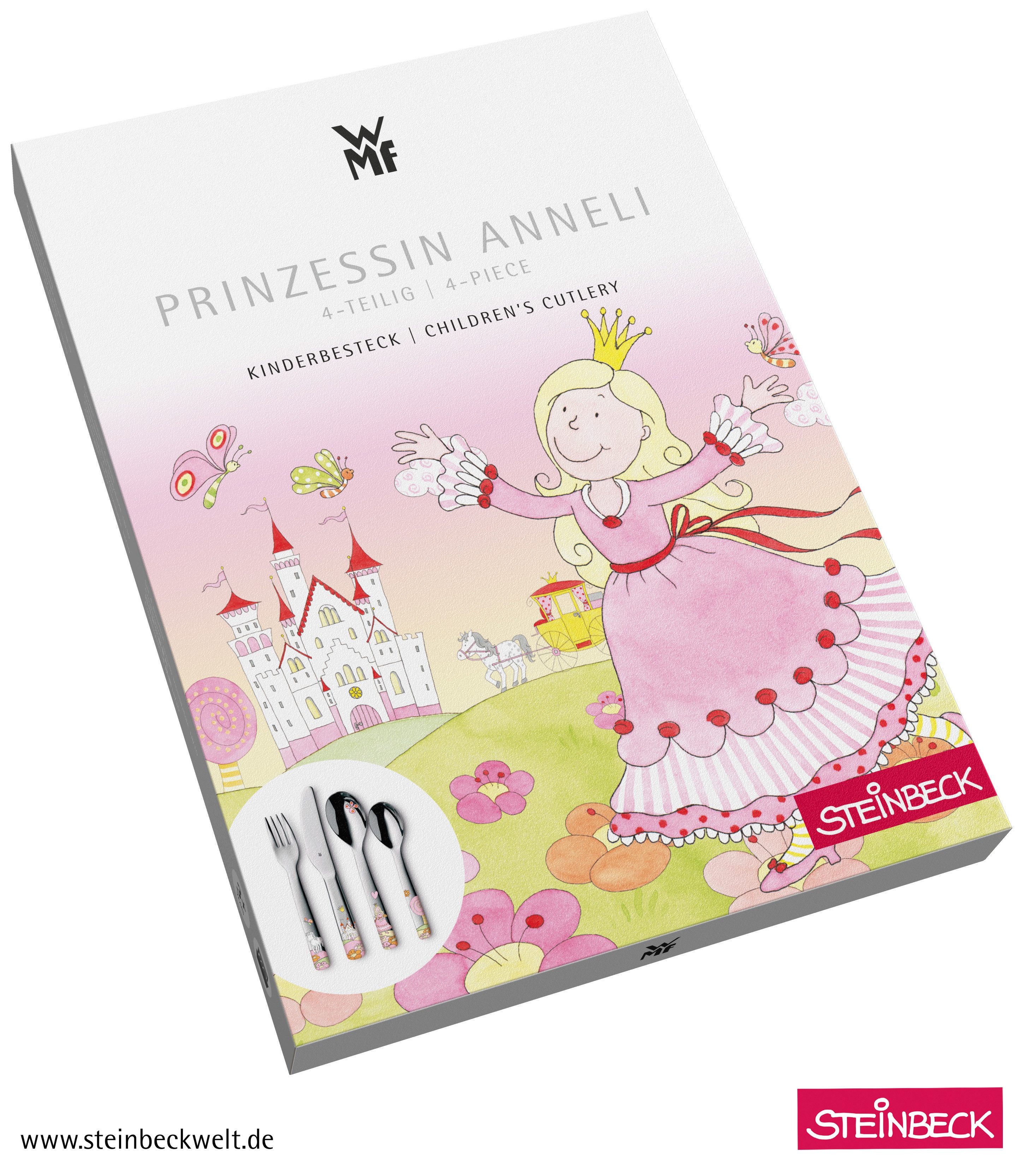 WMF Kinderbesteck Prinzessin Anneli (4-tlg), 1 Personen, Cromargan® Edelstahl Rostfrei 18/10, ab 3 Jahren, hygienisch, säurefest – Bild 5 von 5