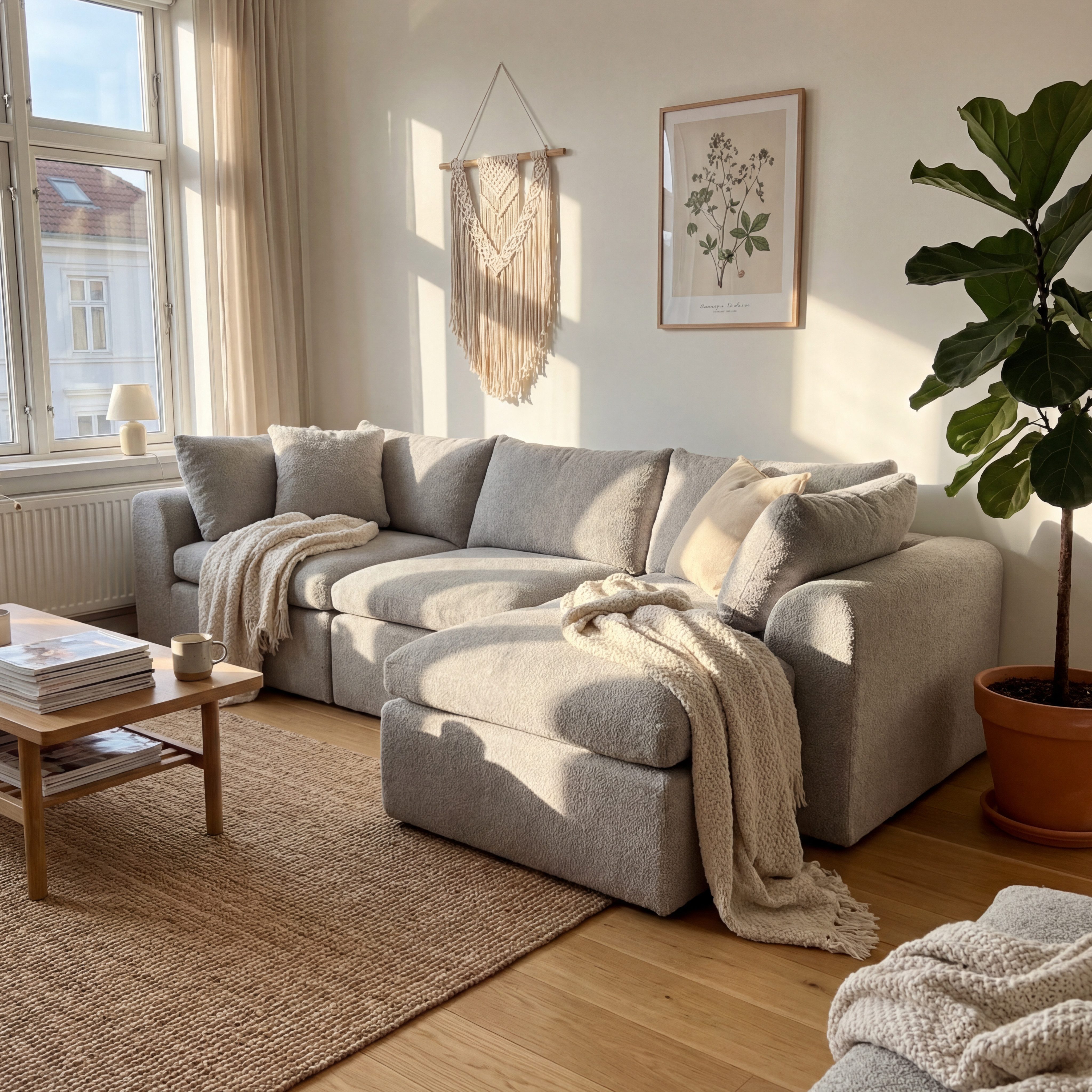 HOMSEE Sofa Schlafsofa klappbar 275 cm Bodensofa mit Matratze & Kissen, 1 Teile, modernes Grau, 275x140x56 cm, viel Platz