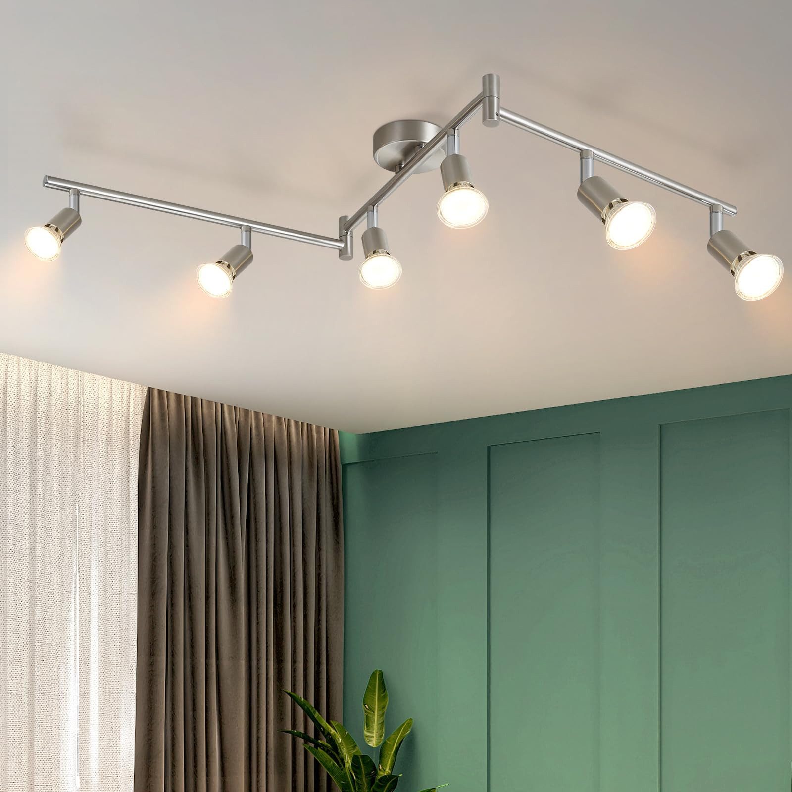 Nettlife Deckenstrahler 1/2/3/4/6 Flammig Wand Modern Deckenleuchte, Schwen günstig online kaufen