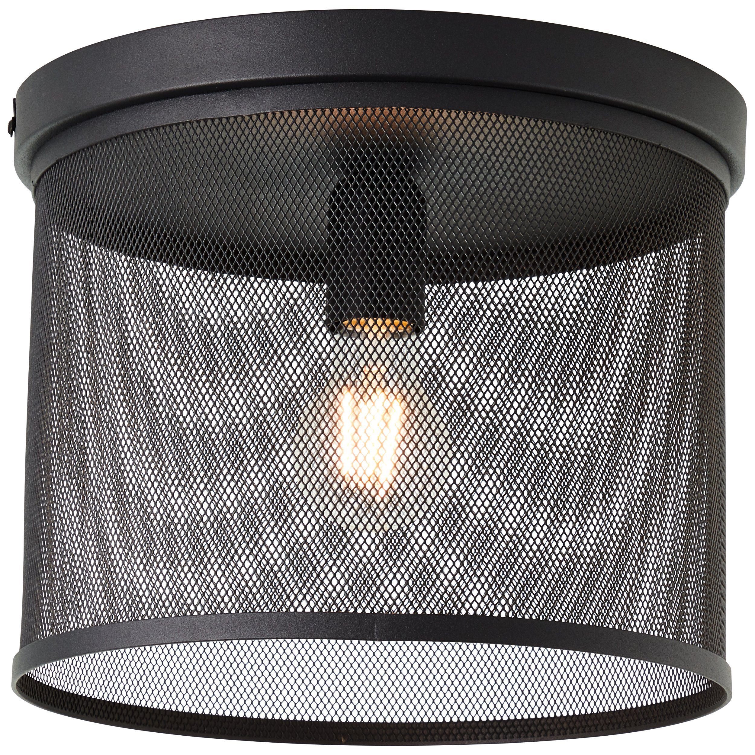 korund E27, Deckenleuchte, 23 Ø Höhe Lightbox schwarz cm, 28 ohne cm, Metall, Deckenlampe, Leuchtmittel,