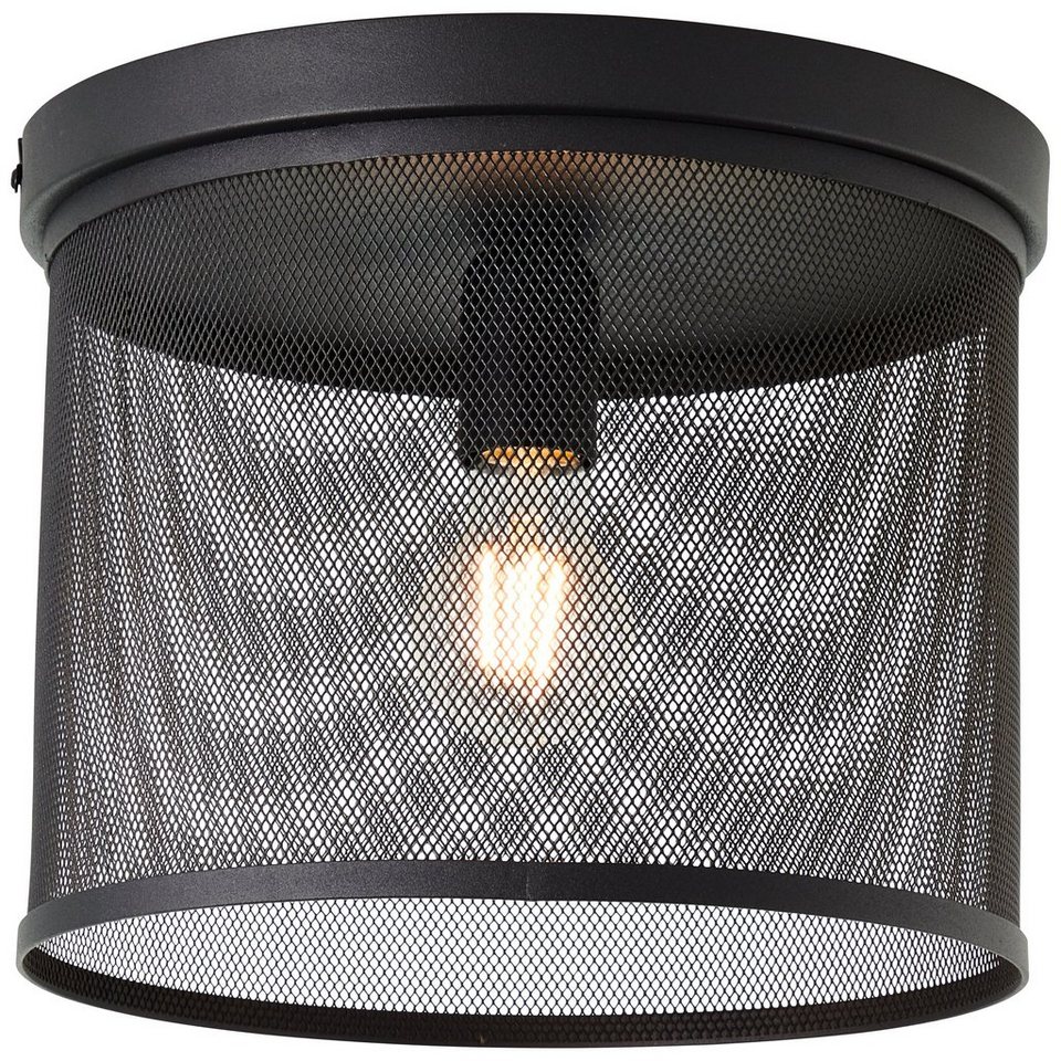 Lightbox Deckenleuchte, ohne Leuchtmittel, Deckenlampe, Höhe 23 cm, Ø 28  cm, E27, Metall, schwarz korund