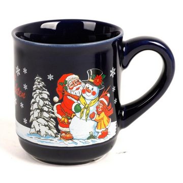 BURI Tasse 12x Weihnachten Becher Tasse 0,2L mit Griff Kaffee Tee Keramik, Keramik