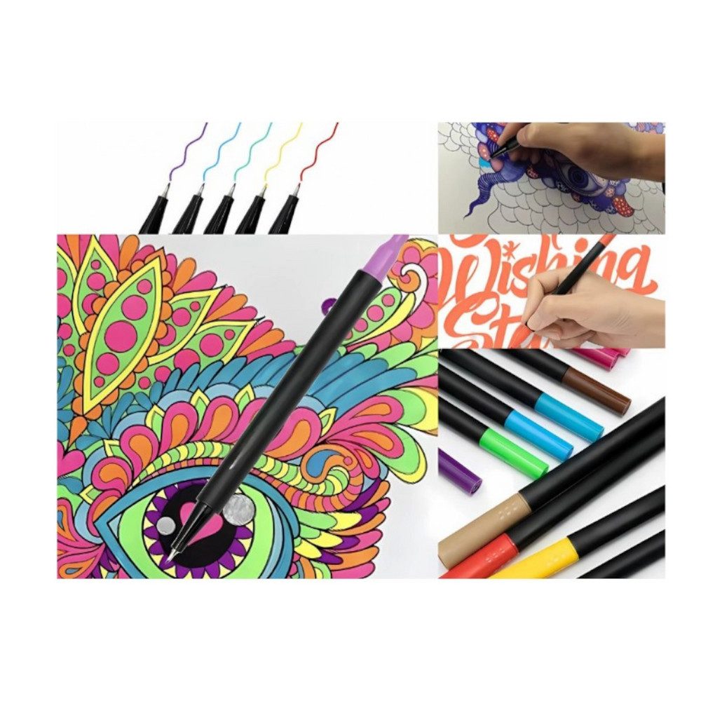 VERK GROUP Malstift Dual Brush Marker 100 Farben Doppelseitige Aquarellstifte Set mit Etui