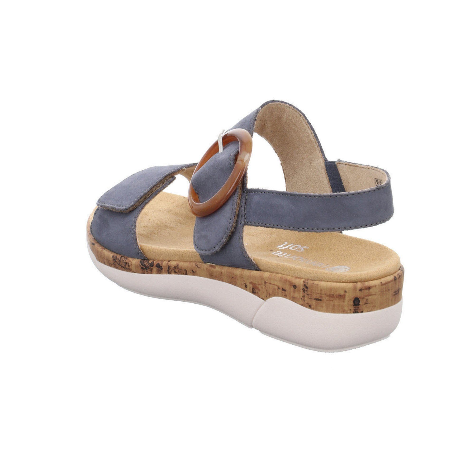 Blau Bequem Freizeit Fußbett Remonte (18701217) Sandale Nubukleder Sandalen Keilsandalette Damen