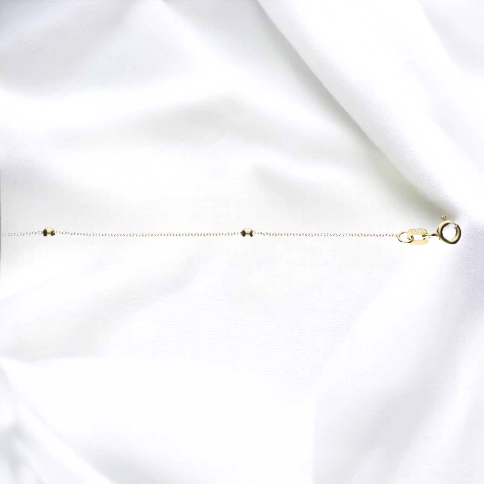 Goldkette JB Damen Goldarmband mit Zwischenöse Anker rund 585 - 14 Kt 19 cm