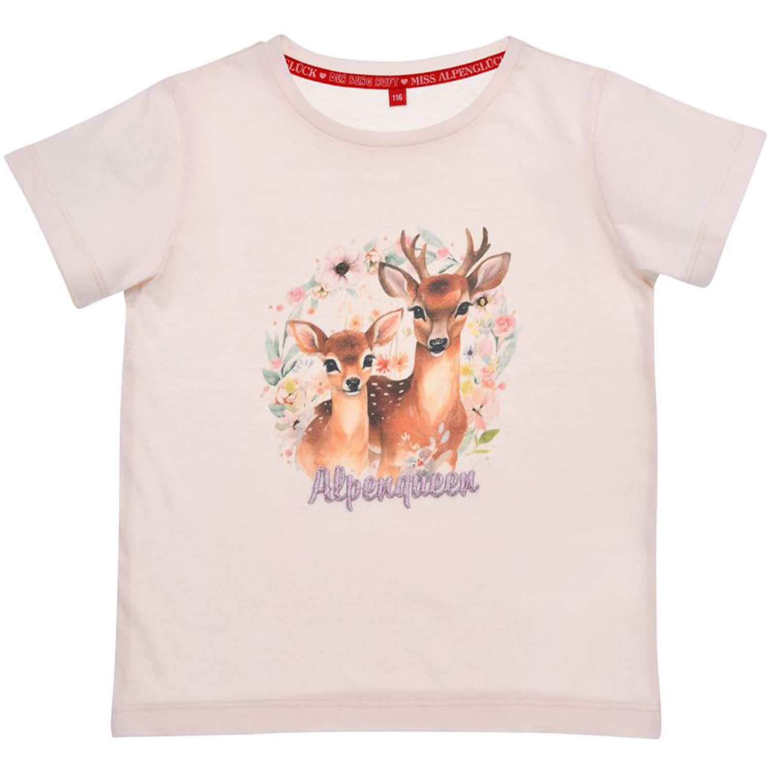 T-Shirt BONDI Mädchen T-Shirt 'Alpenqueen' mit Hirschprint