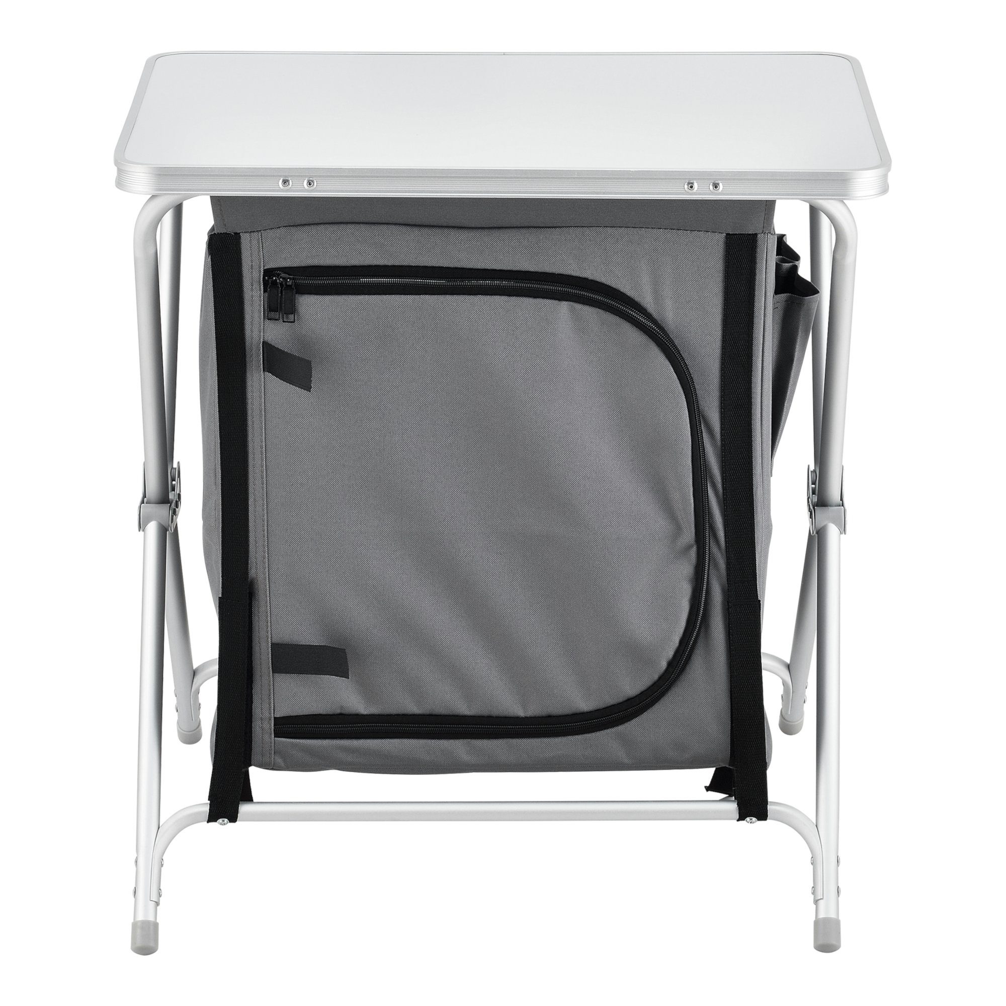 en.casa Campingtisch, Tullinge Campingküche 60x45x64 cm Dunkelgrau