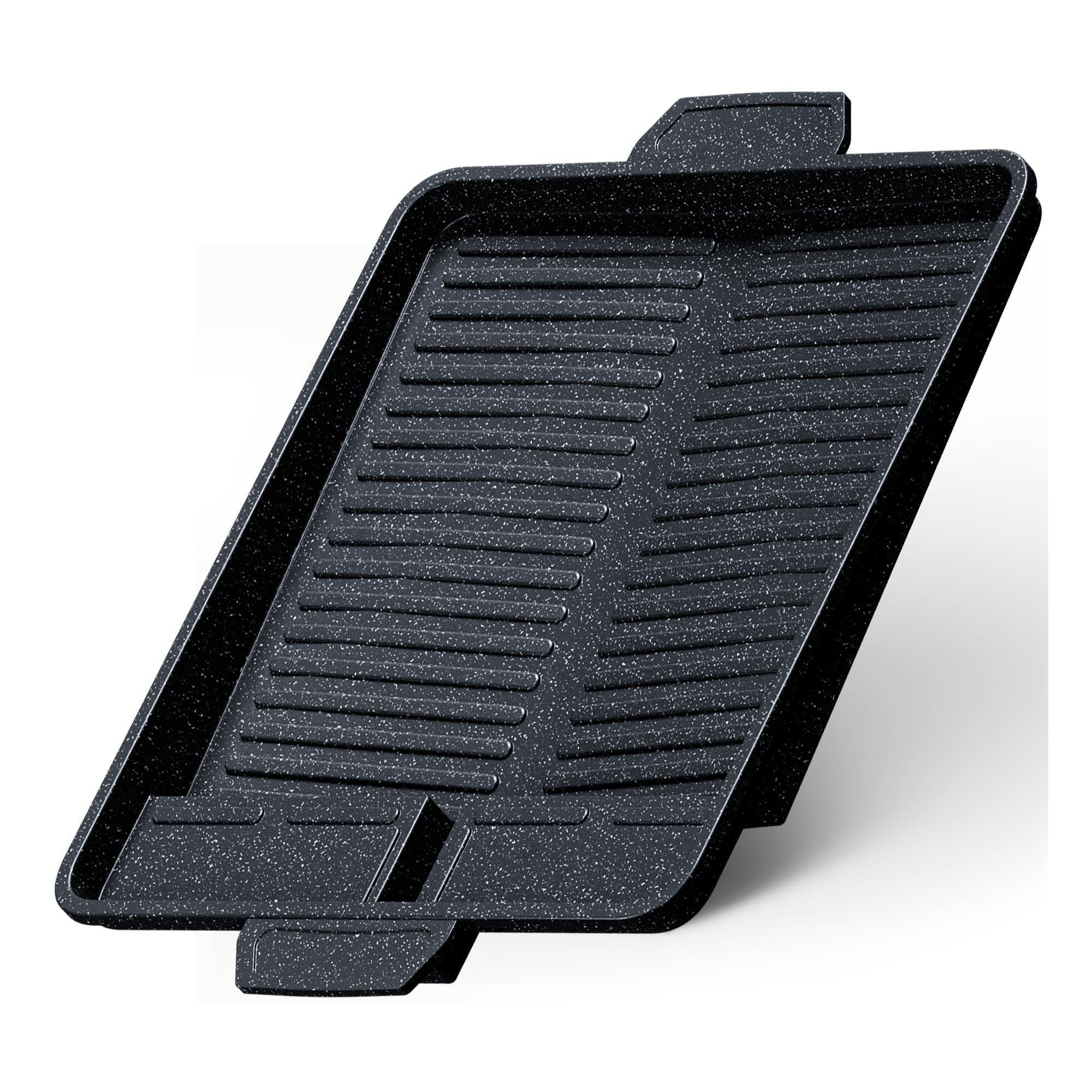 EVOCAMP Grillplatte Aufsatz für Gaskocher antihaftbeschichtete Grillpfanne für Camping BBQ, eckig 38x26 cm