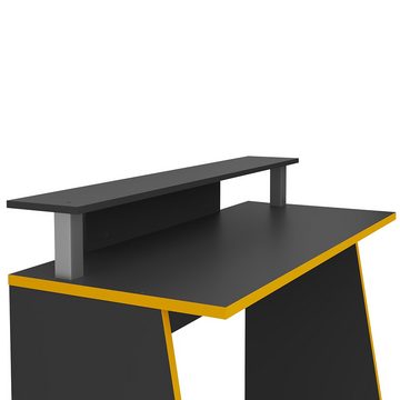 Lomadox Schreibtisch ZADAR-10, Gaming-Tisch, anthrazit mit orange, B/H/T ca. 93/117/50 cm