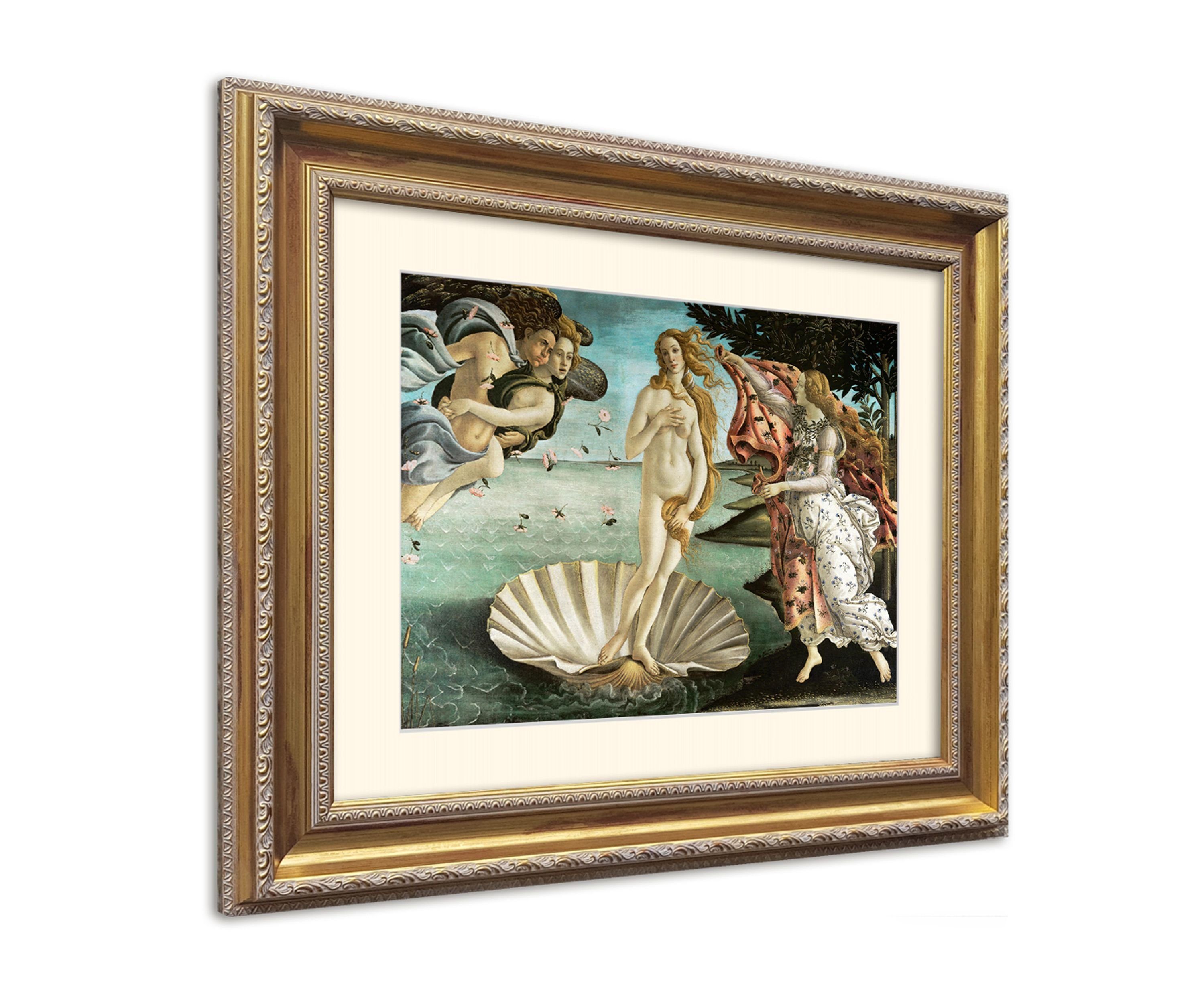 artissimo Bild mit Rahmen Boticelli Bild mit Barock-Rahmen / Poster gerahmt 63x53cm / Wandbild, Boticelli: Die Geburt der Venus. Reduzierter Preis € 139,90. Unverbindliche Preisempfehlung € 149,90
