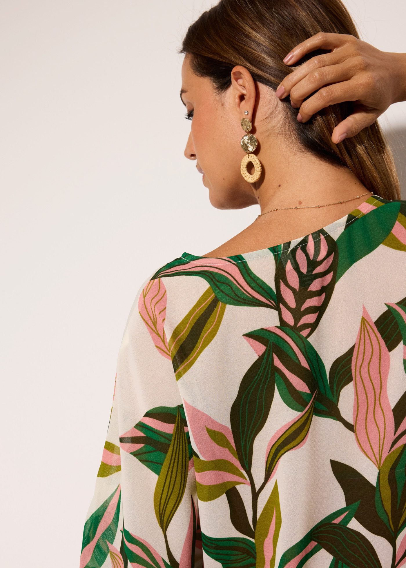 bonprix Tunikakleid aus Polyester, transparenter Stoff, Oversize-Passform, Kurzarm-Design