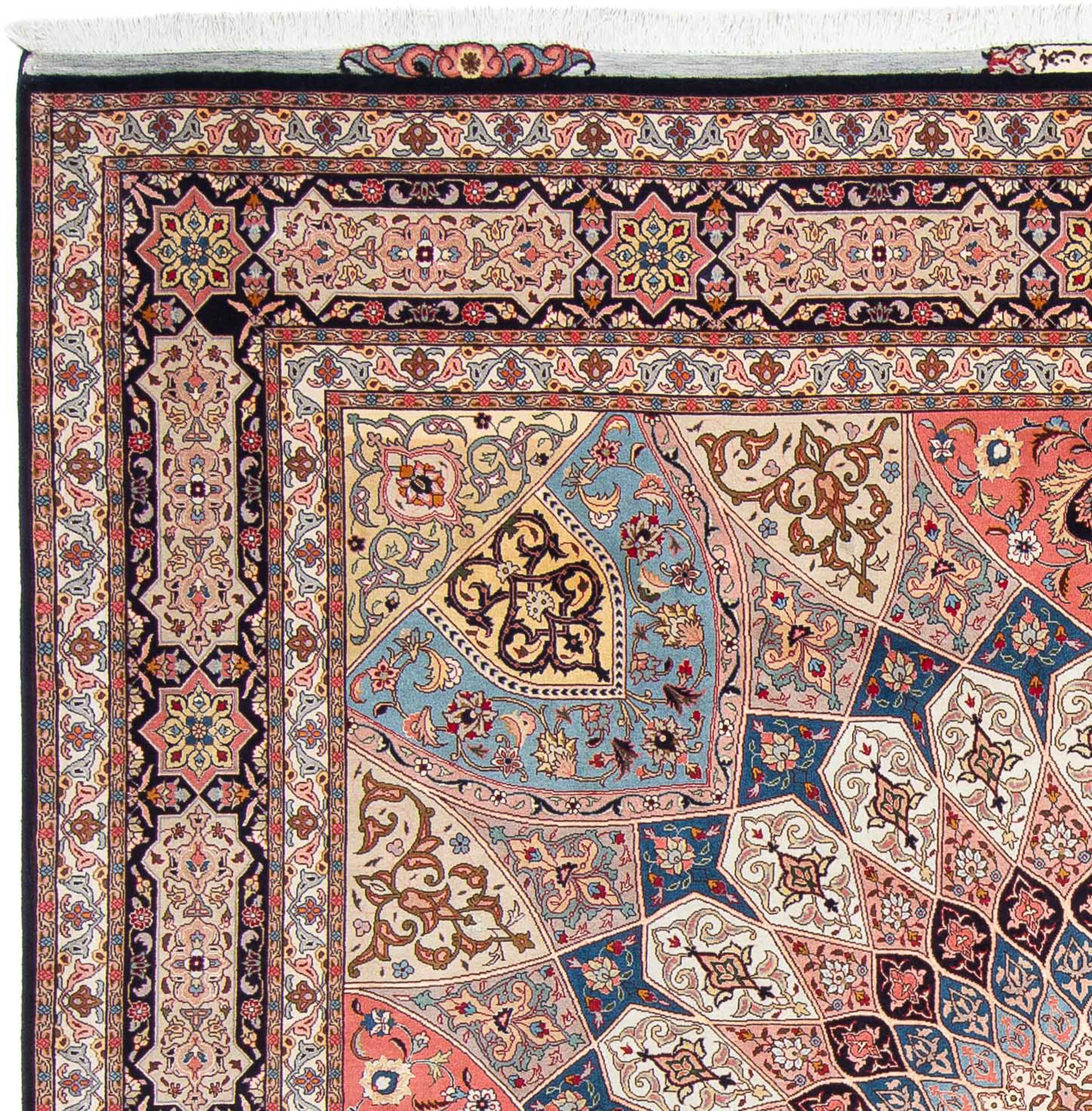 Orientteppich Perser Täbriz Höhe: Wohnzimmer, - morgenland, - 248 x 7 mit Handgeknüpft, 250 - Royal quadratisch, - Zertifikat hellbraun, cm Einzelstück quadratisch mm