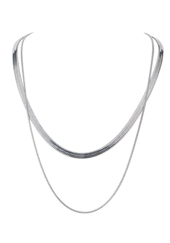 The Beauty House Edelstahlkette doppelreihige Halskette günstig online kaufen