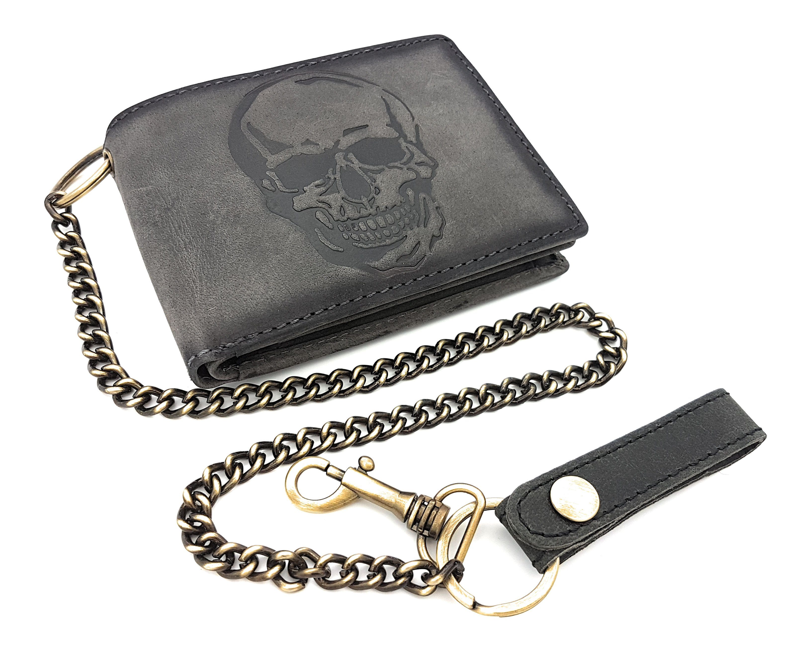 JOCKEY CLUB Geldbörse echt Leder Biker Portemonnaie mit Kette und RFID Schu günstig online kaufen