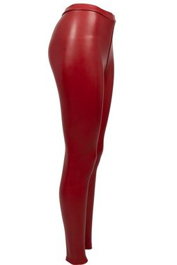 Be Noble Lederhose Leggings rot Sehr enganliegende Leggings aus Kunstleder in dunkelrot