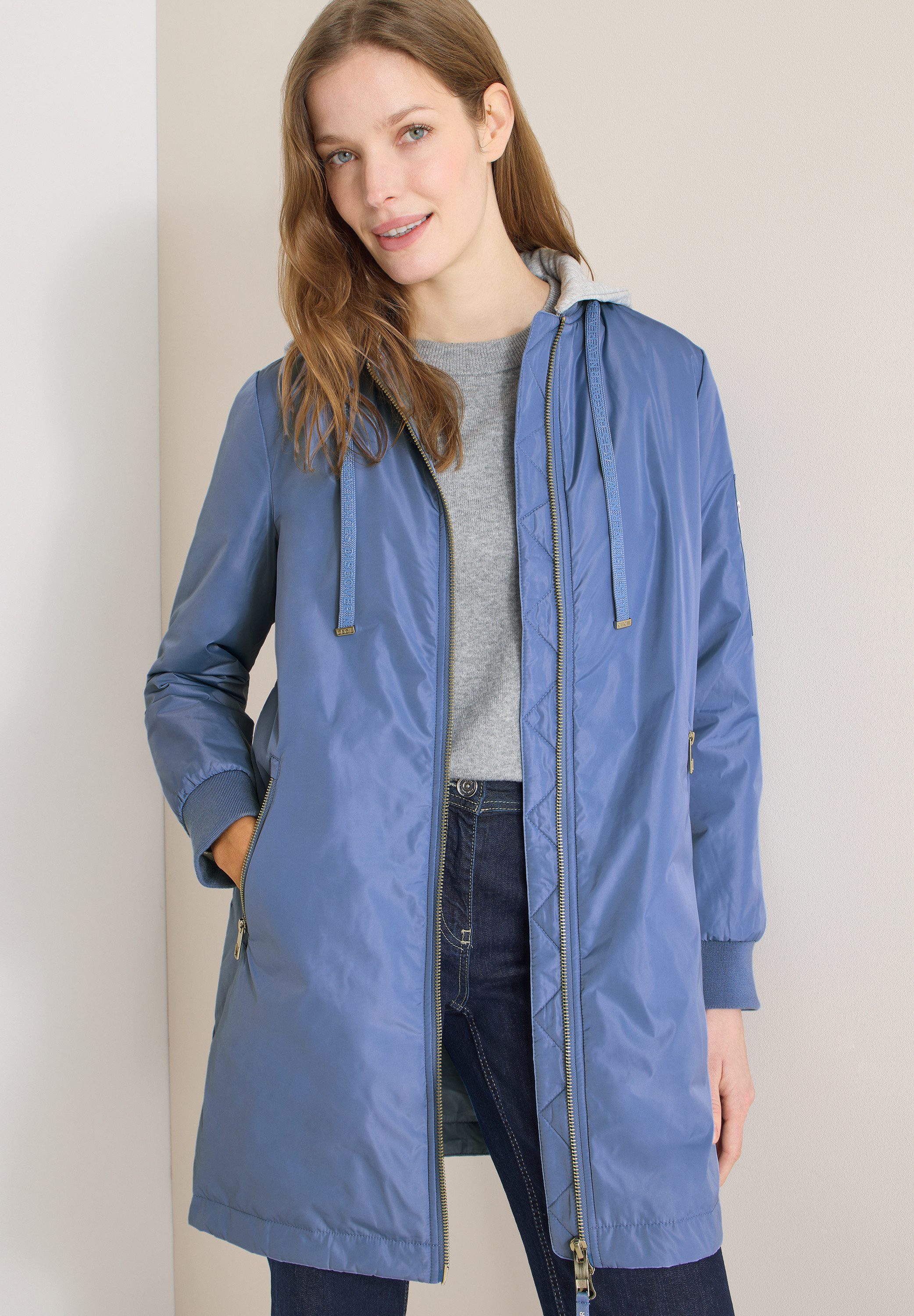 CECIL Langjacke mit Reißverschlusstasche am Ärmel, mit Kapuze aus Sweatmate günstig online kaufen