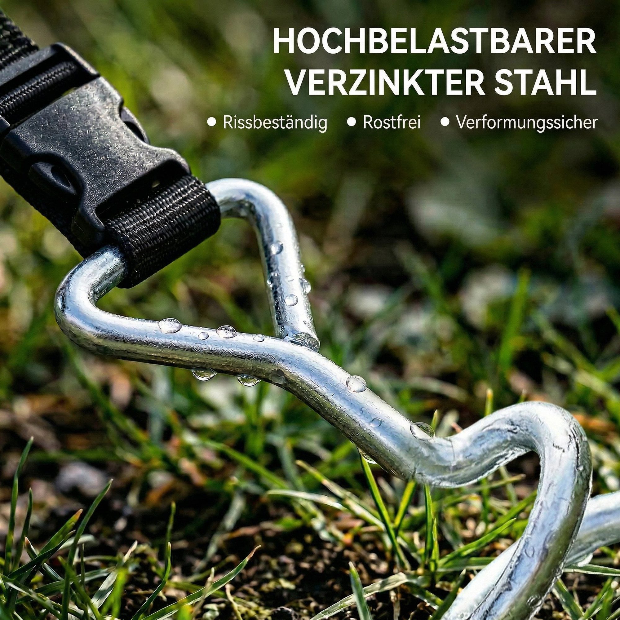 SPORTNOW Bodenanker Schraube 32 cm mit Dreiecksgriff, verstellbare Gurte, für Trampoline, Gartenschaukeln, Fußballtore, Zelte, Outdoor-Geräte, zum Eindrehen, (T – Bild 5 von 5