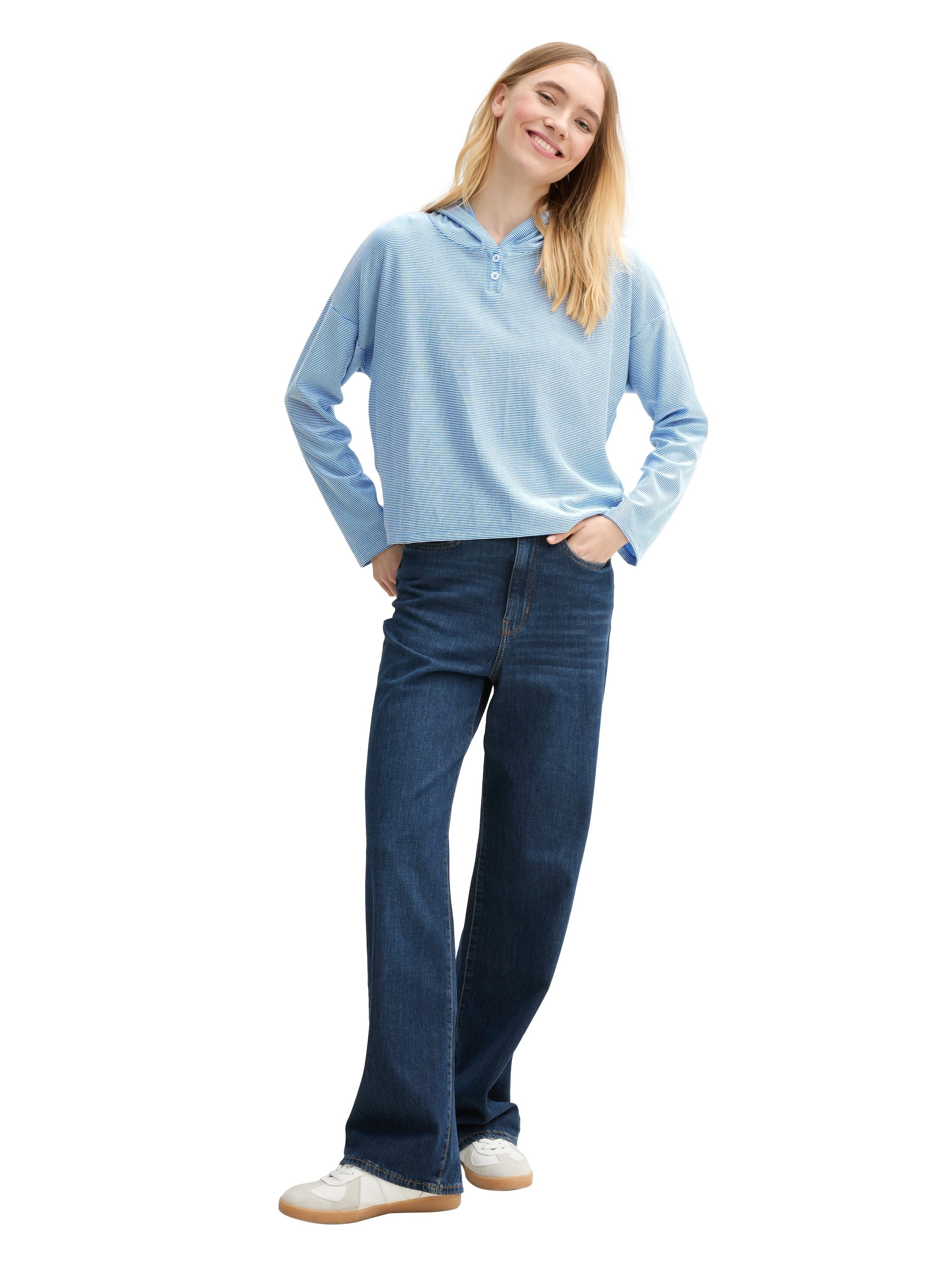 TOM TAILOR T-Shirt Gestreiftes Langarmshirt mit günstig online kaufen