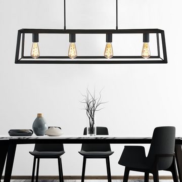 Steinhauer LIGHTING Hängeleuchte, Leuchtmittel nicht inklusive, Decken Pendel Lampe schwarz Industrie Stil Wohn Ess Zimmer