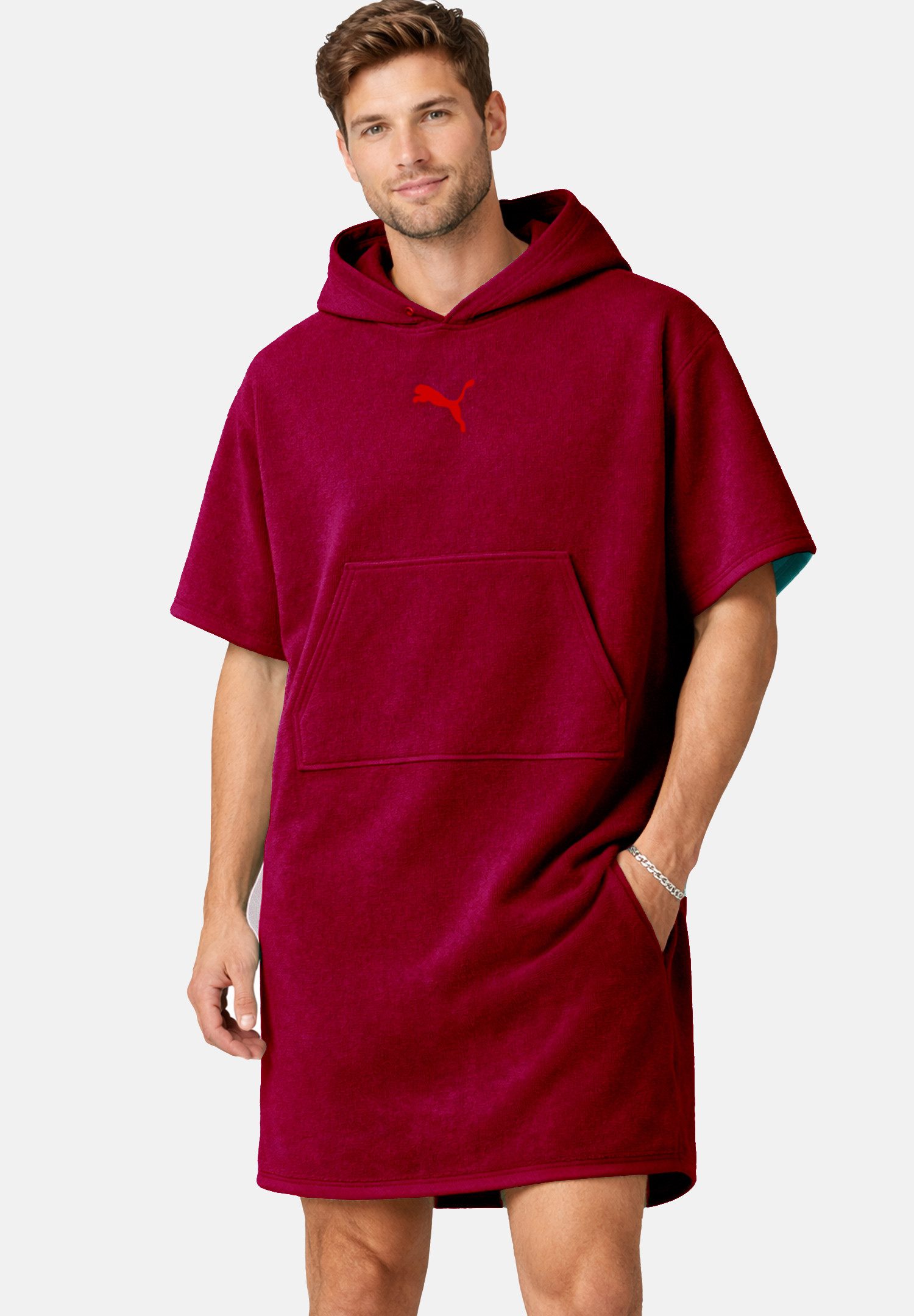 PUMA Bademantel TEAMADDITIONS PONCHO, Baumwolle