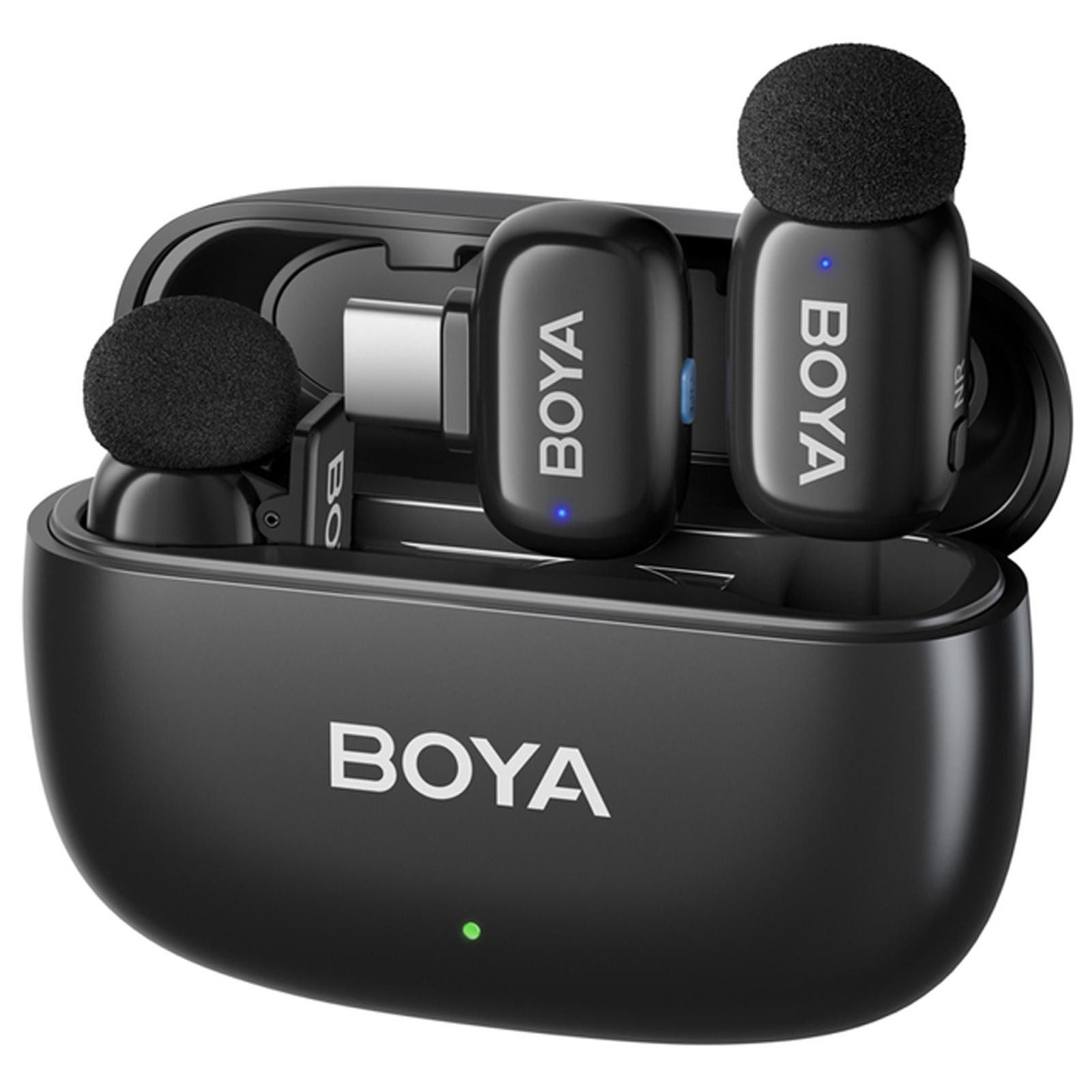 BOYA Mikrofon BOYA mini 2-02 USB C Mikrofon kabellos (4-tlg), Lavalier Mikrofon Set USB C für Video Aufnahme Streaming Interview