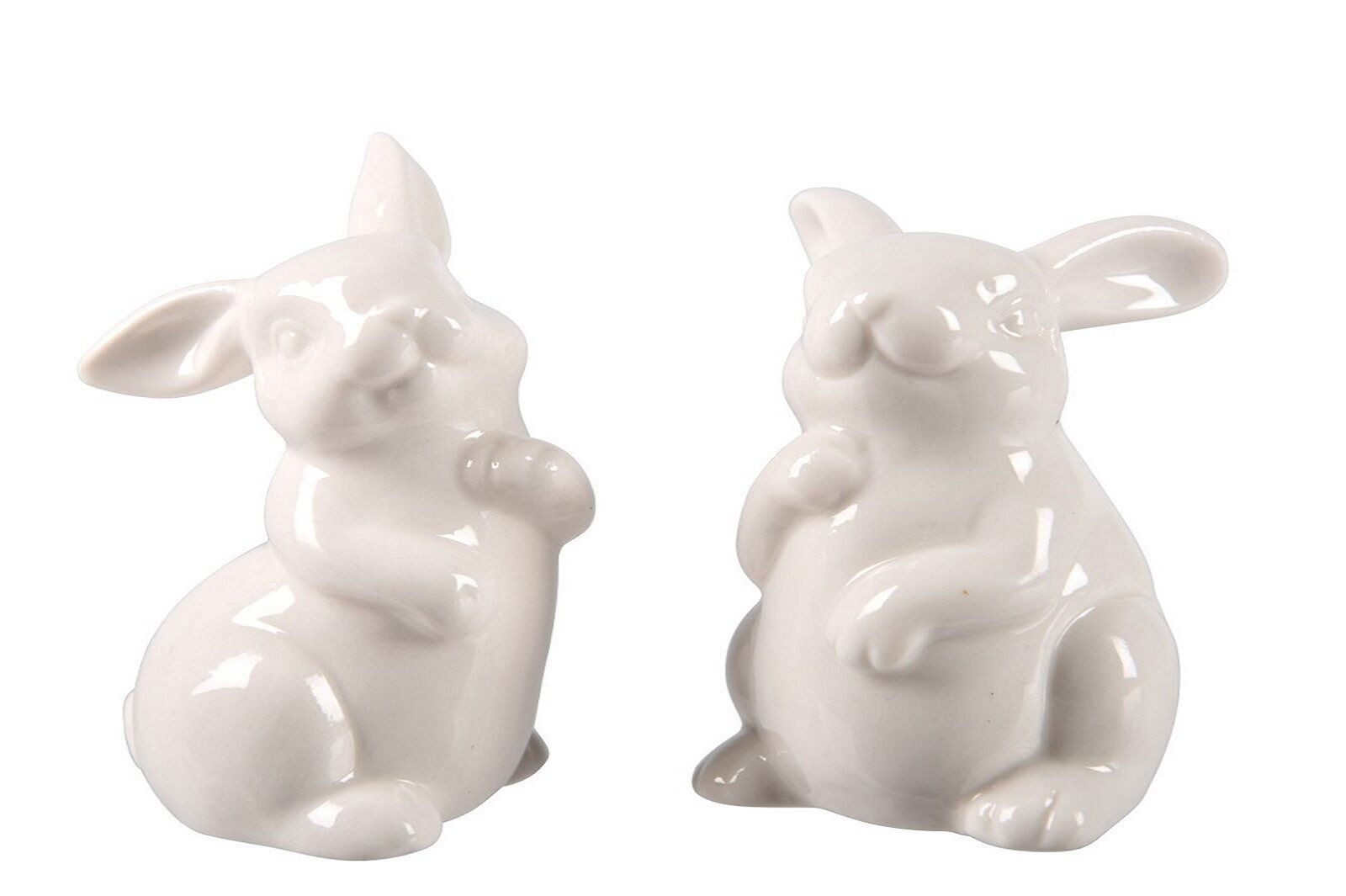 Kaemingk Osterhase Porzellan Hase H16 cm weiß 2-teilig