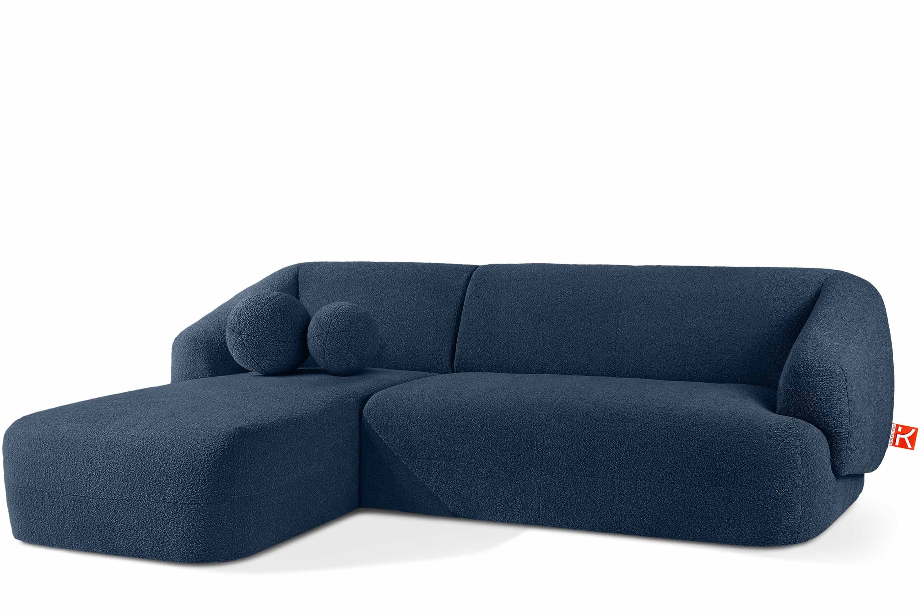 KONSIMO® Ecksofa VIRA Premiumqualität aus EU, mit Armlehnen, links Ecksofa, Modern/Japandi, superstabiler Massivholzgestell, Wellenunterfederung