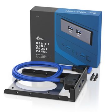 CSL USB-Adapter, 50 cm, 2-Port USB 3.0 Frontpanel für 3,5" Laufwerkschächte, bis zu 5Gb/s